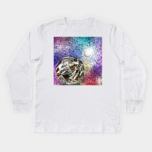 Steam planet in chalk Kids Long Sleeve T-Shirt